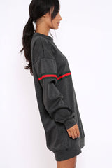 Grey Stripe Jumper Dress - Finley-Dresses