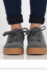 Grey Suede Gum Sole Creepers - Sandy-Shoes