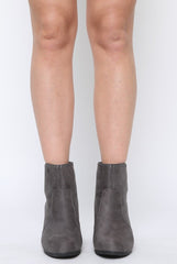 Grey Suede Tassel Ankle Boots - Odine-Boots