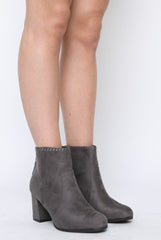 Grey Suede Tassel Ankle Boots - Odine-Boots