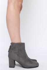 Grey Suede Tassel Ankle Boots - Odine-Boots