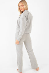 Grey Sweatshirt Slim Jogger Tracksuit - Erieanna-Co-ords