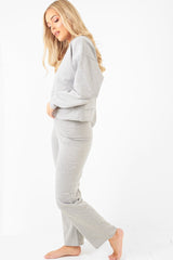 Grey Sweatshirt Slim Jogger Tracksuit - Erieanna-Co-ords