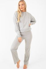 Grey Sweatshirt Slim Jogger Tracksuit - Erieanna-Co-ords