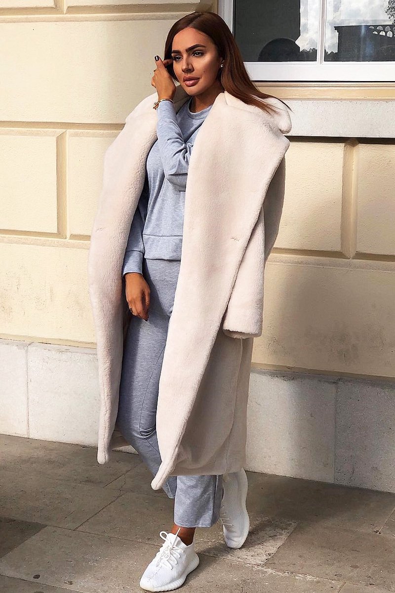 Grey Sweatshirt Slim Jogger Tracksuit - Erieanna-Co-ords
