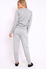 Grey Sweatshirt and Joggers Loungewear Set - Evalin-Loungewear