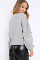 Grey Tassel Front Cropped Jumper - Cosima-Jumper