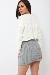 Grey Thick Knit Bodycon Skirt - Kristy-Skirts