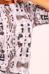 Grey Tie Dye Ribbed Cycling Shorts Co-ord - Haizlee-Co-ords