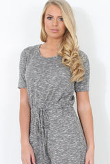 Grey Tie Waist Jumpsuit - Cheryl-Jumpsuits