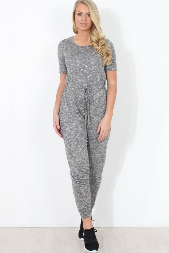Grey Tie Waist Jumpsuit - Cheryl