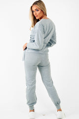 Grey Tie at Waist Tracksuit - Sammie-Loungewear