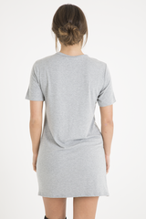 Grey Tiger Lace Up T-Shirt Dress - Autumn-Dresses