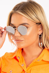 Grey Tinted Round Aviator Sunglasses - Fotini-Sunglasses
