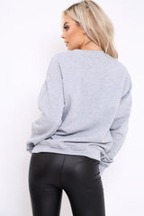 Grey Tokyo Slogan Sweatshirt - Lilah-Sweatshirts