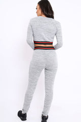 Grey Tracksuit with Red Green and Black Side Stripe - Nessa-Co-ords