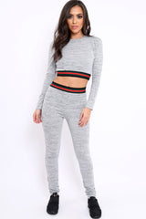 Grey Tracksuit with Red Green and Black Side Stripe - Nessa-Co-ords
