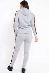 Grey Tracksuit with Sports Trim - Misha-Loungewear