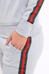 Grey Tracksuit with Sports Trim - Misha-Loungewear