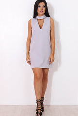 Grey V Front Dress-Grace-Dresses