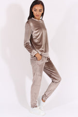 Grey Velvet Tracksuit- Liv-Tracksuits
