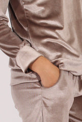 Grey Velvet Tracksuit- Liv-Tracksuits