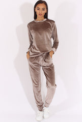 Grey Velvet Tracksuit- Liv-Tracksuits