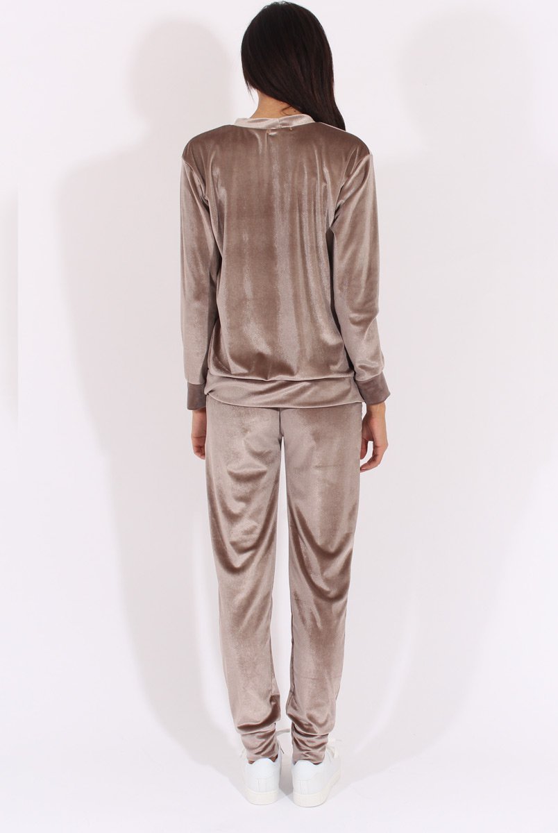 Grey Velvet Tracksuit- Liv-Tracksuits