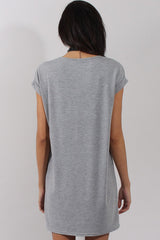 Grey Vintage Eagle T-Shirt Dress - Eloise-Dresses