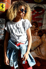 Grey Vogue Slogan Top - Birda-Tops