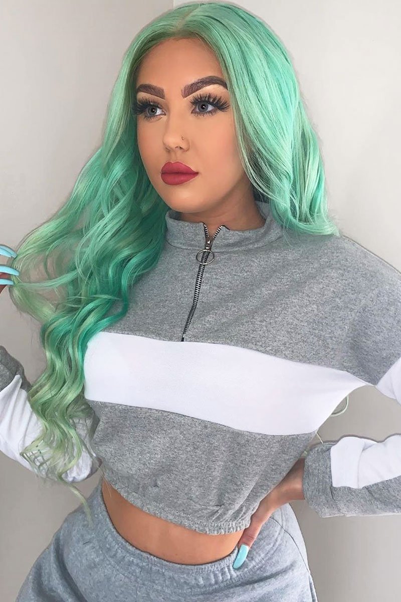 Grey White Stripe Cuff Bottom Tracksuit Co-ord - Nadie-Tracksuits