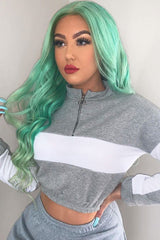 Grey White Stripe Cuff Bottom Tracksuit Co-ord - Nadie-Tracksuits