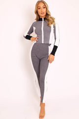Grey White and Black Striped Tracksuit - Cayla-Co-ords