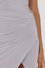 Grey Wrap Around Dress - Kesha-Dresses