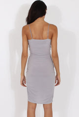 Grey Wrap Around Dress - Kesha-Dresses