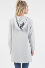 Grey Wrap Around Oversized Hoodie - Yasmin-Hoodies