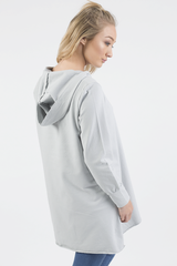 Grey Wrap Around Oversized Hoodie - Yasmin-Hoodies