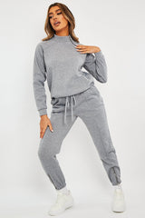 Grey Zip Ankle Joggers - Lanah-Joggers