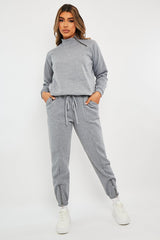 Grey Zip Ankle Joggers - Lanah-Joggers