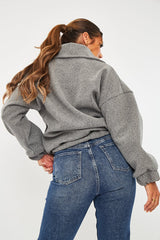 Grey Zip Front Side Pocket Shacket - Lima-Shacket