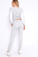 Grey and White Colour Block Loungewear Set - Elody-Loungewear