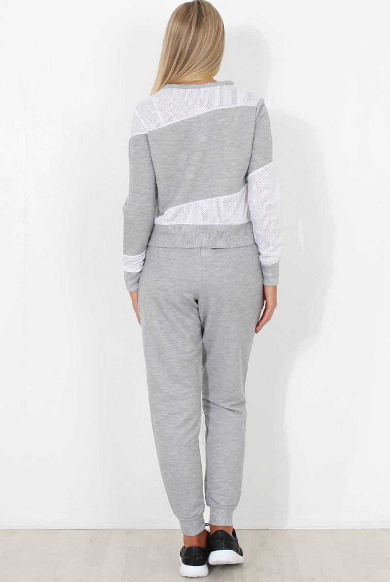 Grey and White Loungewear Set - Katie-Loungewear