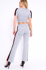 Grey with Red and Black Side Stripe Co-ord - Farris-Co-ords