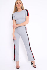 Grey with Red and Black Side Stripe Co-ord - Farris-Co-ords