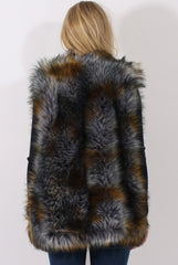 Greyish Blue Faux Fur Gilet - Demi-Jackets