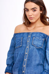 Gypsy Denim Bardot Top - Nyla-Tops