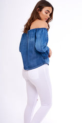 Gypsy Denim Bardot Top - Nyla-Tops