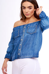 Gypsy Denim Bardot Top - Nyla-Tops