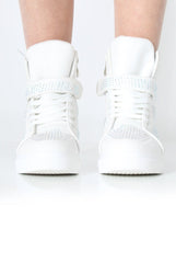 Hana White Diamante Boots-Boots