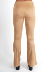 Harper Camel Tie Front Flared Trousers-Trousers